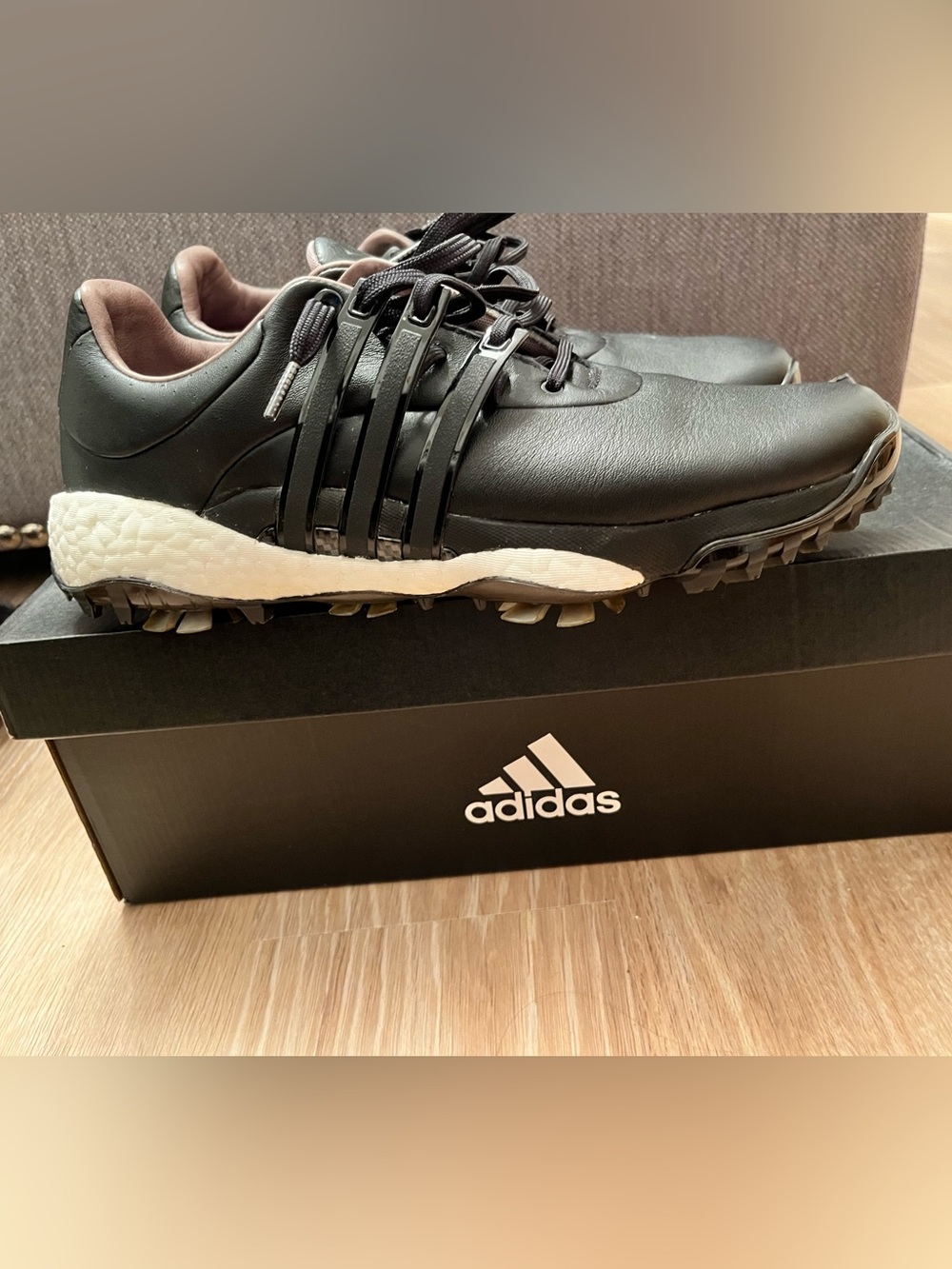 Adidas Men’s Black Leather Tour 360 22 Golf Shoes